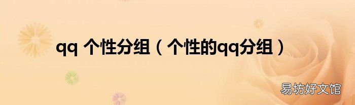 个性的qq分组 qq 个性分组