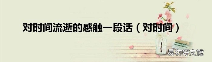 对时间 对时间流逝的感触一段话