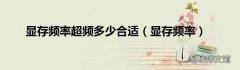 显存频率 显存频率超频多少合适