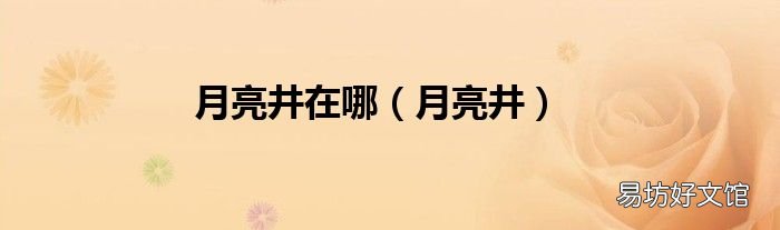 月亮井 月亮井在哪