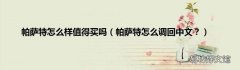 帕萨特怎么调回中文？ 帕萨特怎么样值得买吗