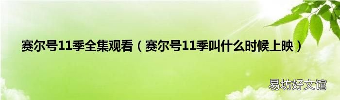 赛尔号11季叫什么时候上映 赛尔号11季全集观看