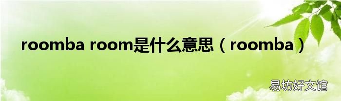 roomba roomba room是什么意思