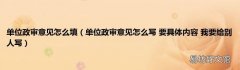 单位政审意见怎么写 要具体内容 我要给别人写 单位政审意见怎么填