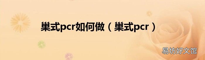 巢式pcr 巢式pcr如何做