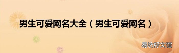 男生可爱网名 男生可爱网名大全