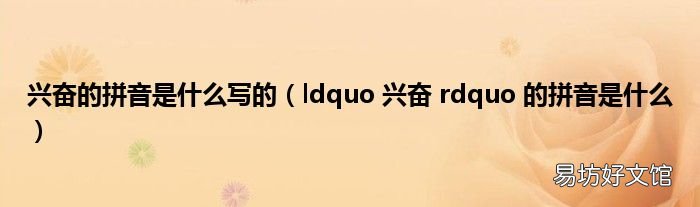 ldquo 兴奋 rdquo 的拼音是什么 兴奋的拼音是什么写的