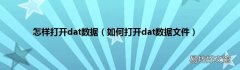 如何打开dat数据文件 怎样打开dat数据