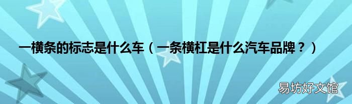 一条横杠是什么汽车品牌？ 一横条的标志是什么车