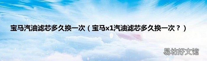 宝马x1汽油滤芯多久换一次？ 宝马汽油滤芯多久换一次