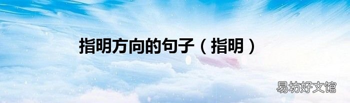 指明 指明方向的句子