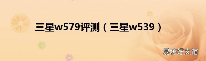 三星w539 三星w579评测
