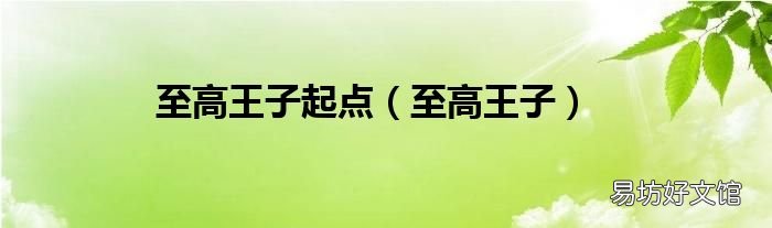 至高王子 至高王子起点