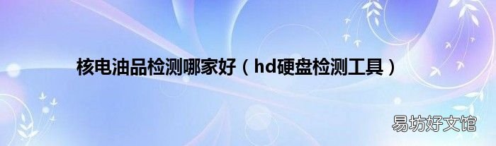 hd硬盘检测工具 核电油品检测哪家好