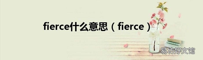 fierce fierce什么意思