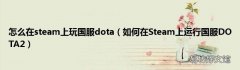 如何在Steam上运行国服DOTA2 怎么在steam上玩国服dota