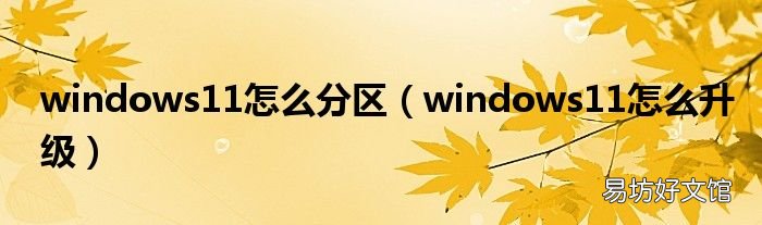windows11怎么升级 windows11怎么分区