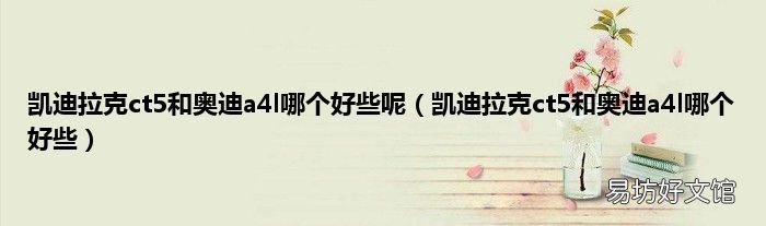 凯迪拉克ct5和奥迪a4l哪个好些 凯迪拉克ct5和奥迪a4l哪个好些呢