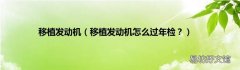 移植发动机怎么过年检？ 移植发动机