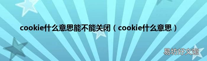 cookie什么意思 cookie什么意思能不能关闭