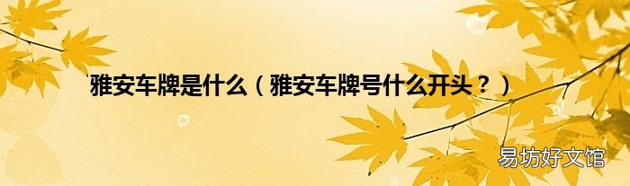 雅安车牌号什么开头? 雅安车牌是什么