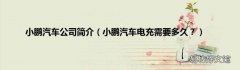 小鹏汽车电充需要多久？ 小鹏汽车公司简介