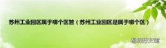 苏州工业园区是属于哪个区 苏州工业园区属于哪个区管