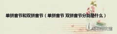 单拼音节 双拼音节分别是什么 单拼音节和双拼音节