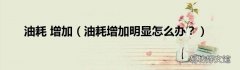 油耗增加明显怎么办？ 油耗 增加