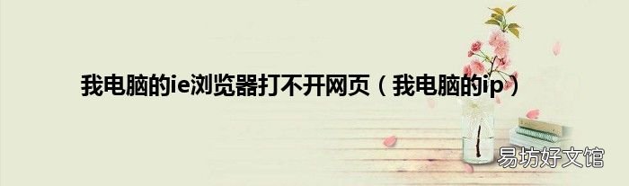 我电脑的ip 我电脑的ie浏览器打不开网页