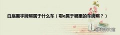 鄂e属于哪里的车牌照？ 白底黑字牌照属于什么车