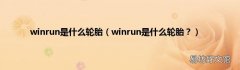 winrun是什么轮胎？ winrun是什么轮胎