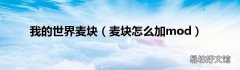 麦块怎么加mod 我的世界麦块