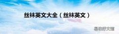 丝袜英文 丝袜英文大全