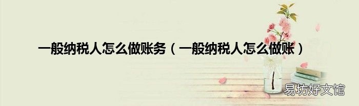 一般纳税人怎么做账 一般纳税人怎么做账务