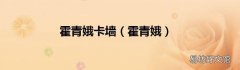 霍青娥 霍青娥卡墙