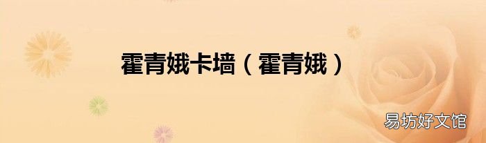 霍青娥 霍青娥卡墙