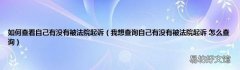 我想查询自己有没有被法院起诉 怎么查询 如何查看自己有没有被法院起诉