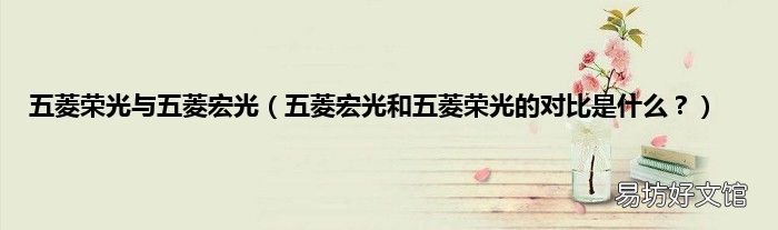五菱宏光和五菱荣光的对比是什么？ 五菱荣光与五菱宏光