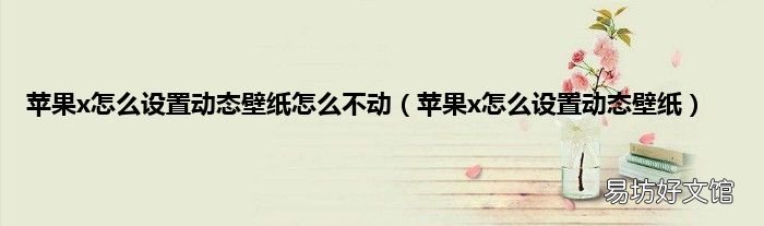 苹果x怎么设置动态壁纸 苹果x怎么设置动态壁纸怎么不动