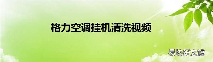 格力空调挂机清洗视频