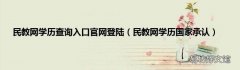 民教网学历国家承认 民教网学历查询入口官网登陆