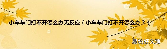 小车车门打不开怎么办? 小车车门打不开怎么办无反应