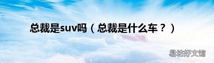 总裁是什么车? 总裁是suv吗