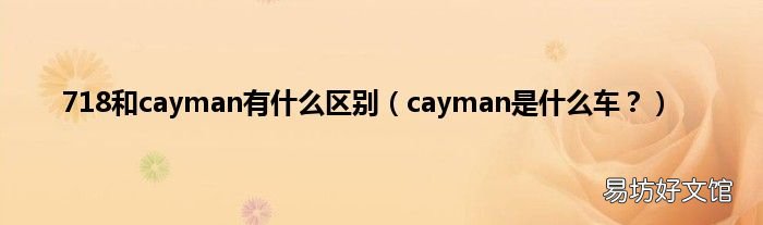 cayman是什么车? 718和cayman有什么区别