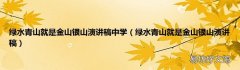 绿水青山就是金山银山演讲稿 绿水青山就是金山银山演讲稿中学