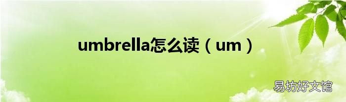 um umbrella怎么读