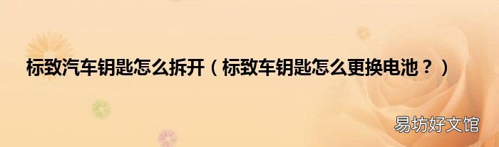 标致车钥匙怎么更换电池? 标致汽车钥匙怎么拆开