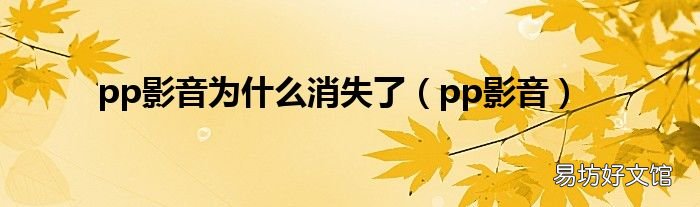pp影音 pp影音为什么消失了