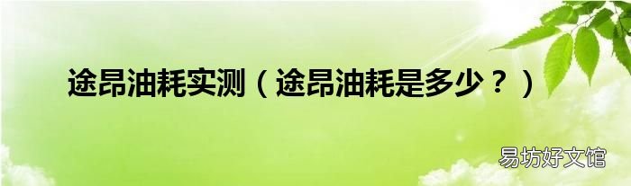 途昂油耗是多少？ 途昂油耗实测